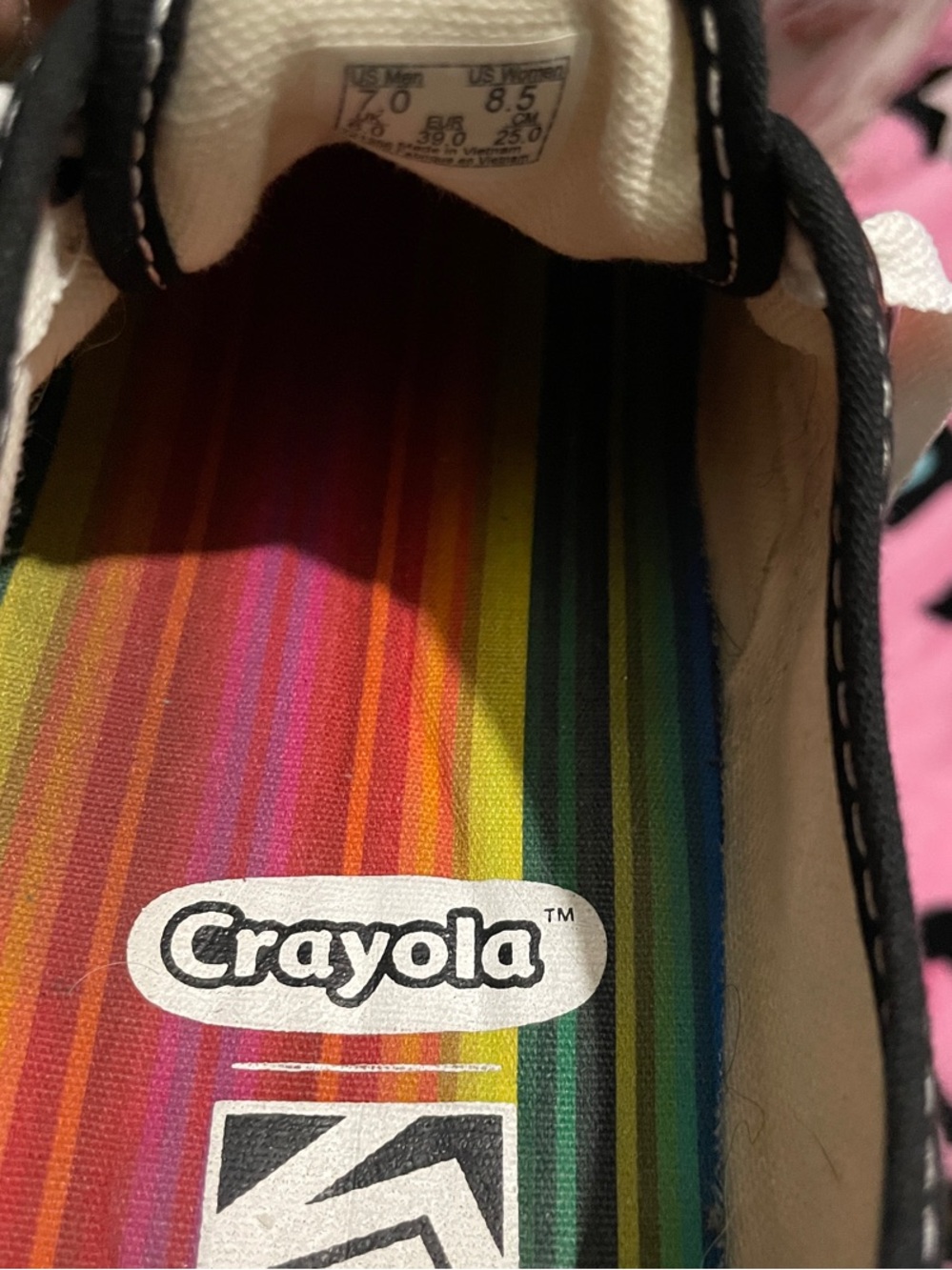 Vans x Crayola Authentic Tropical Leopard Floral Sneakers Women 8.5 Men 7 RARE - Picture 8 of 11